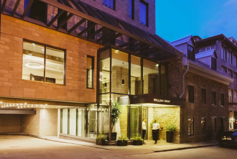 Hotel William Gray Nuvo Hotel William Gray S Lobby Protrudes Like A Lightbox Towards Its Cobblestoned Old Montreal Street