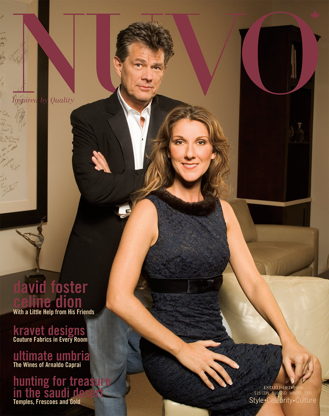 NUVO Magazine Winter 2005 Cover featuring David Foster and Celine Dion
