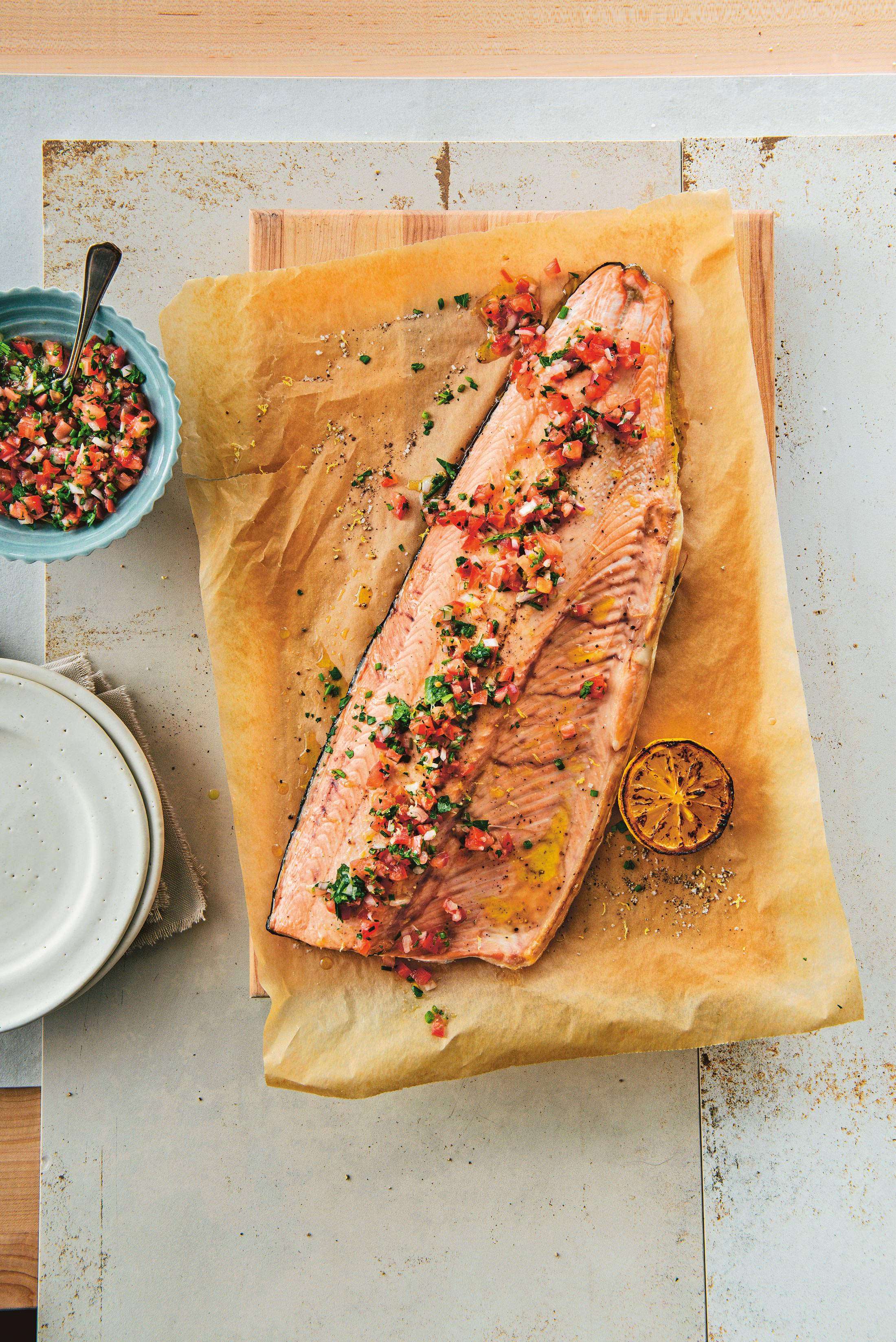 Wild Salmon Bake with Sauce Vierge | NUVO