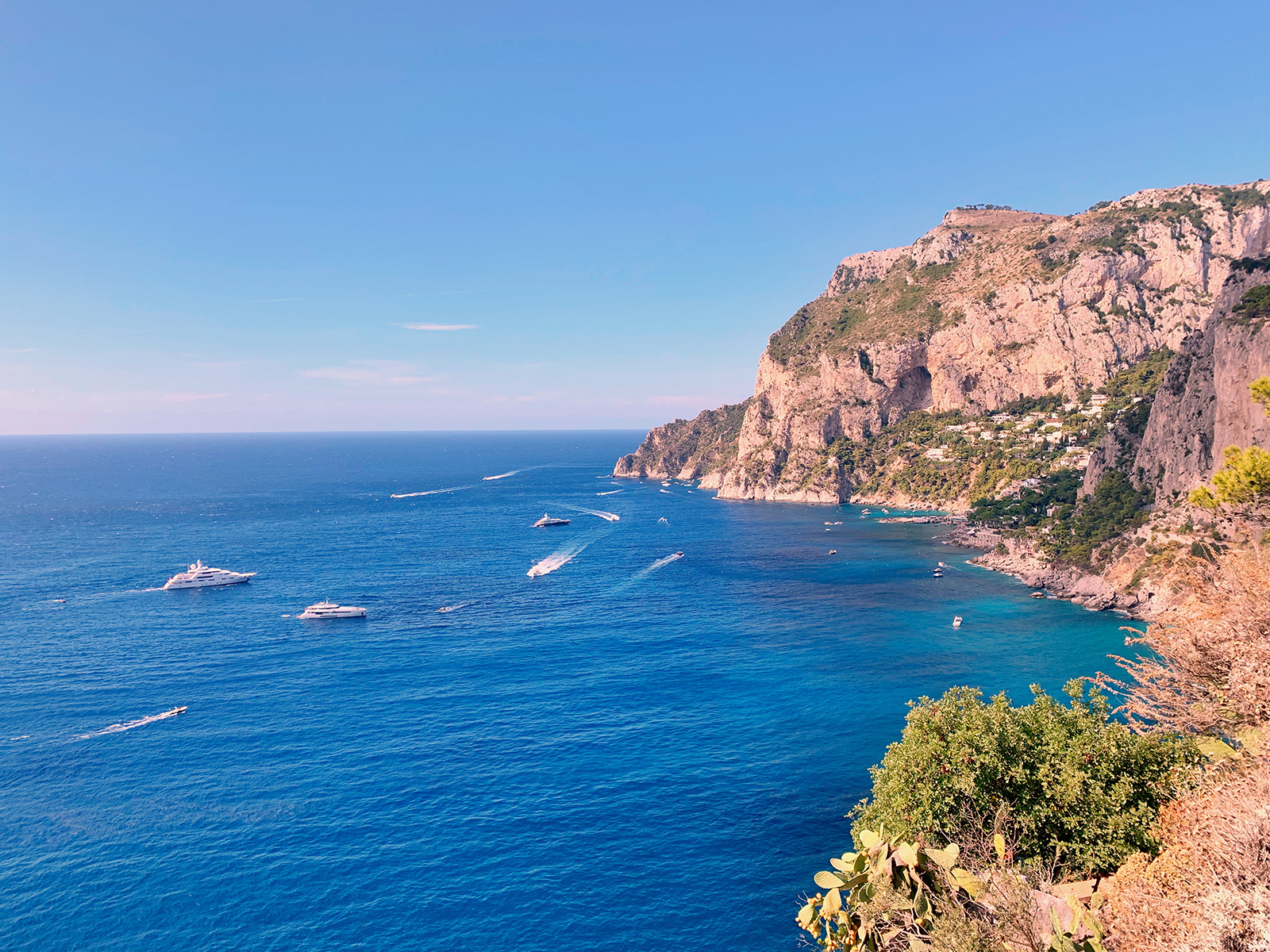 Capri, Italy is a beautiful island with stunning coastal scenery