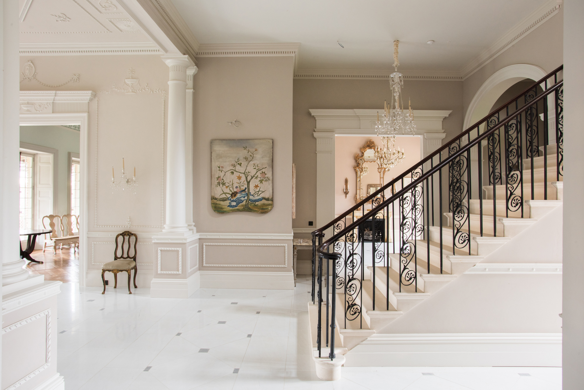 The foyer and staircase of the Templeton house