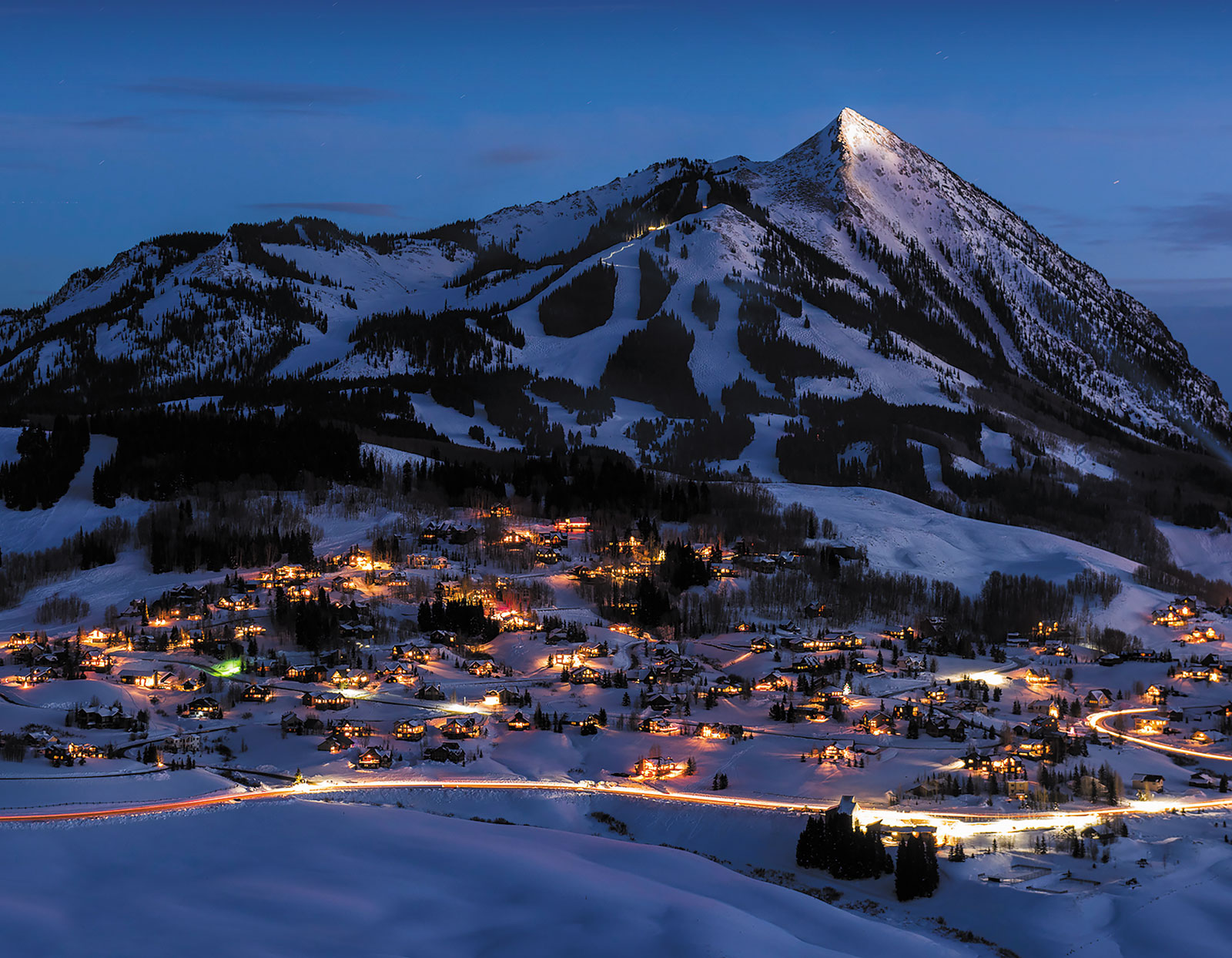 An aerial view of Crested Butte, Colorado