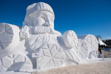 snow sculpture at festival du voyageur