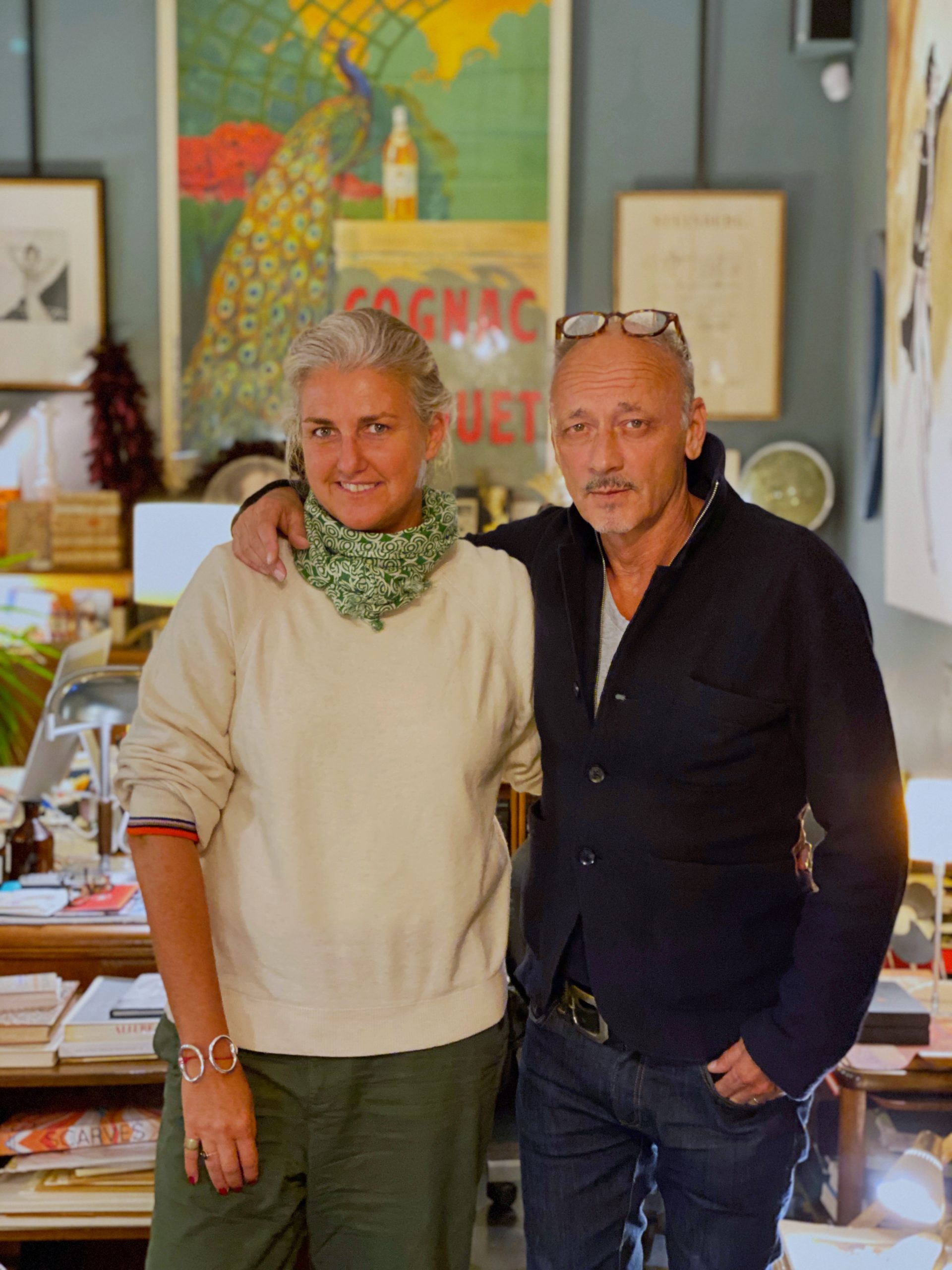 Daria Reina and Andrea Ferolla in their studio behind the shop.