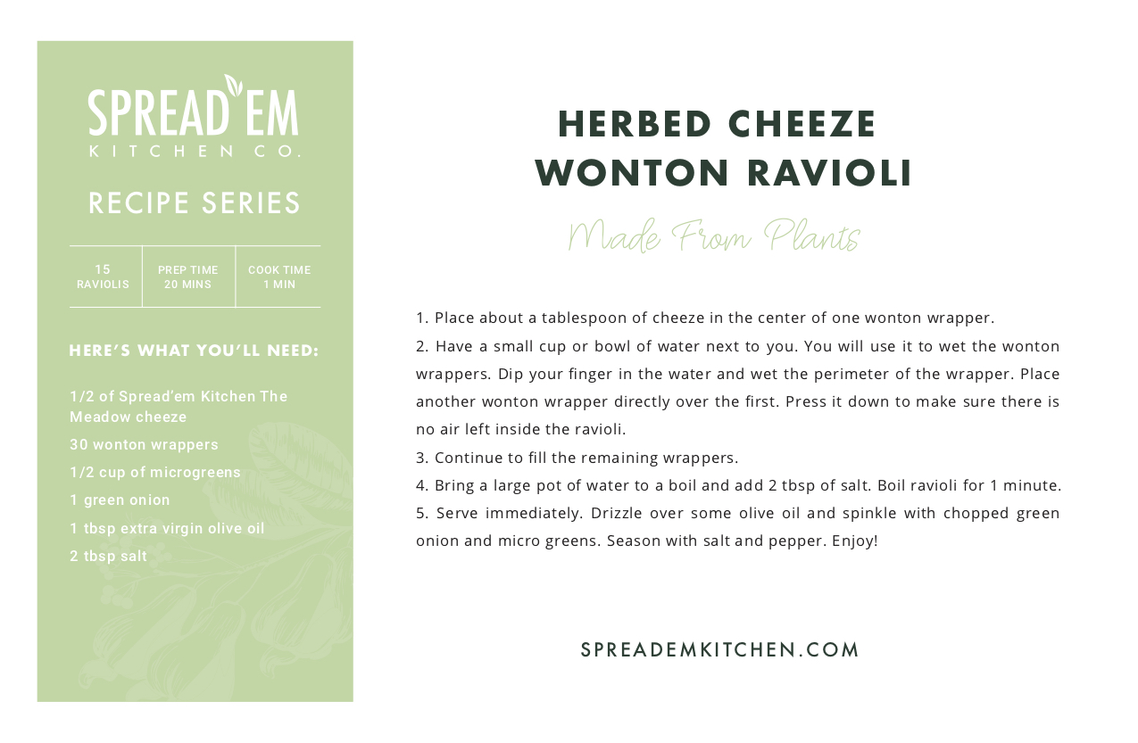 herbed cheeze wonton ravioli recipe