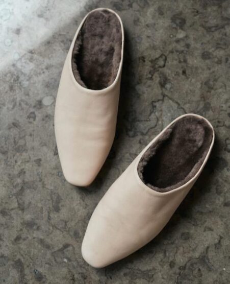 Gina Shearling-Lined Suede Slippers