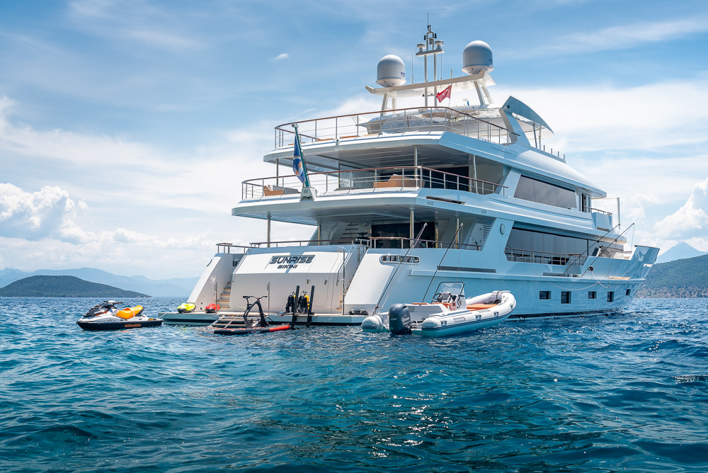 superyacht sunrise exterior