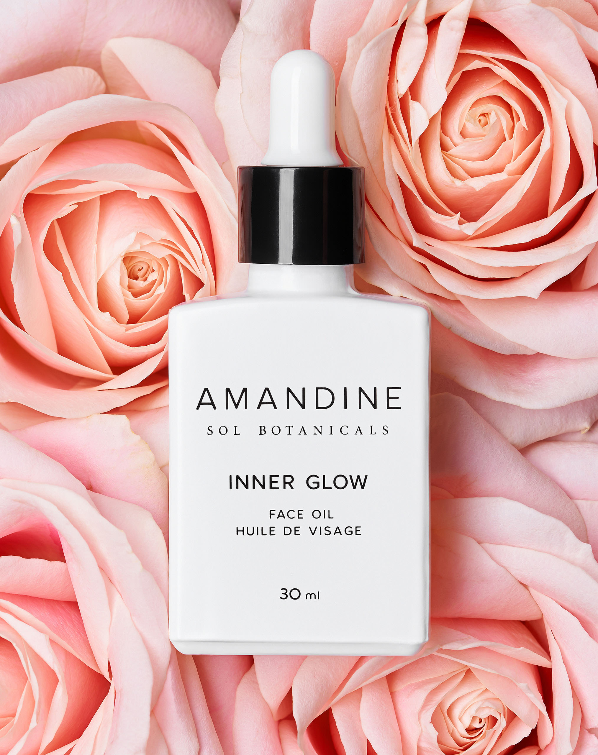 Amandine Face Oil White Bottle 