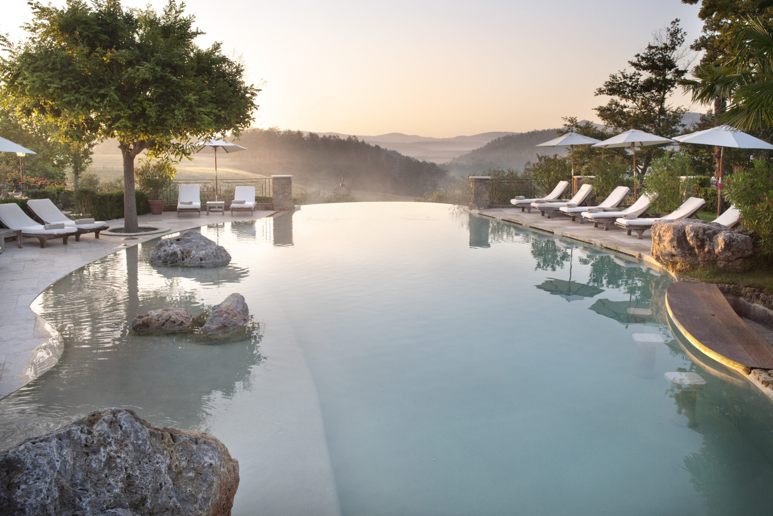 Tuscan spa with mist