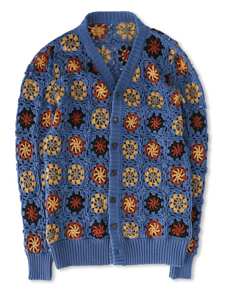 ethically sourced mens cardigan floral 