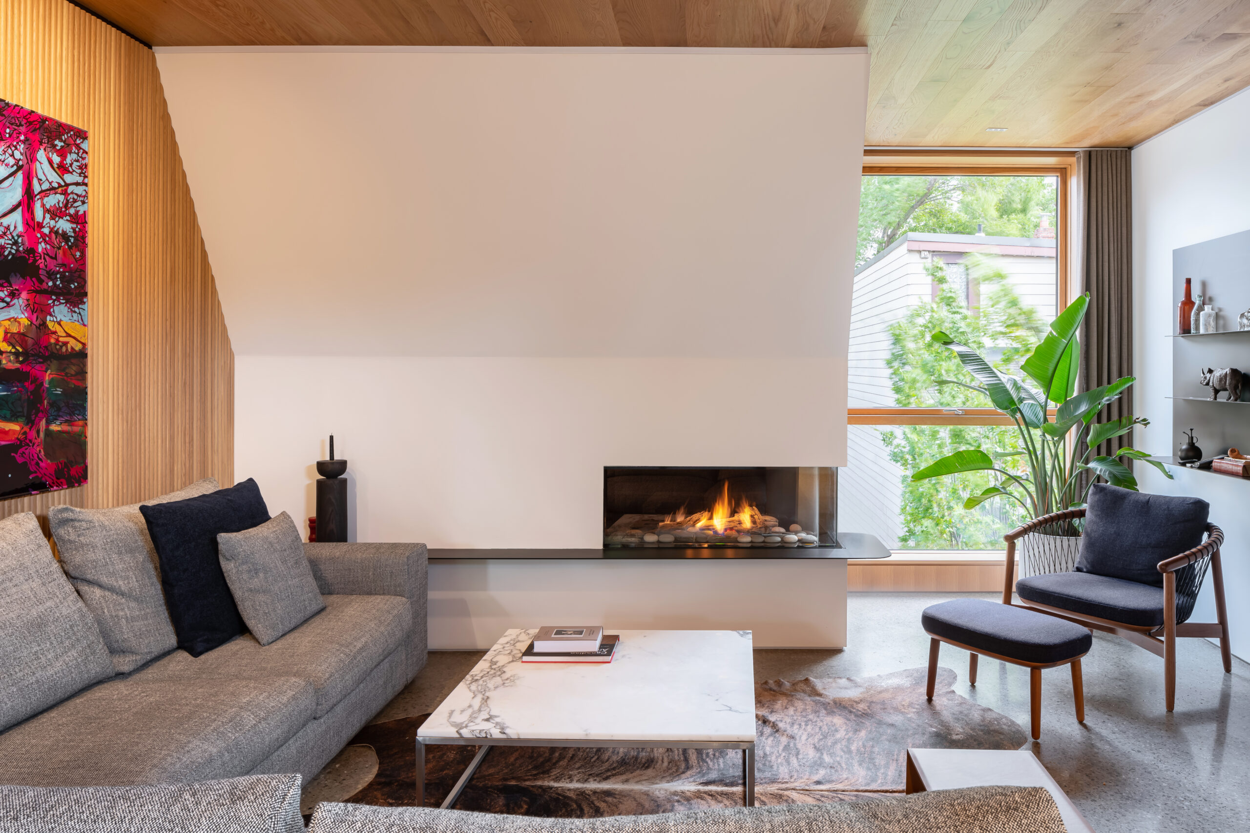 living room with fireplace