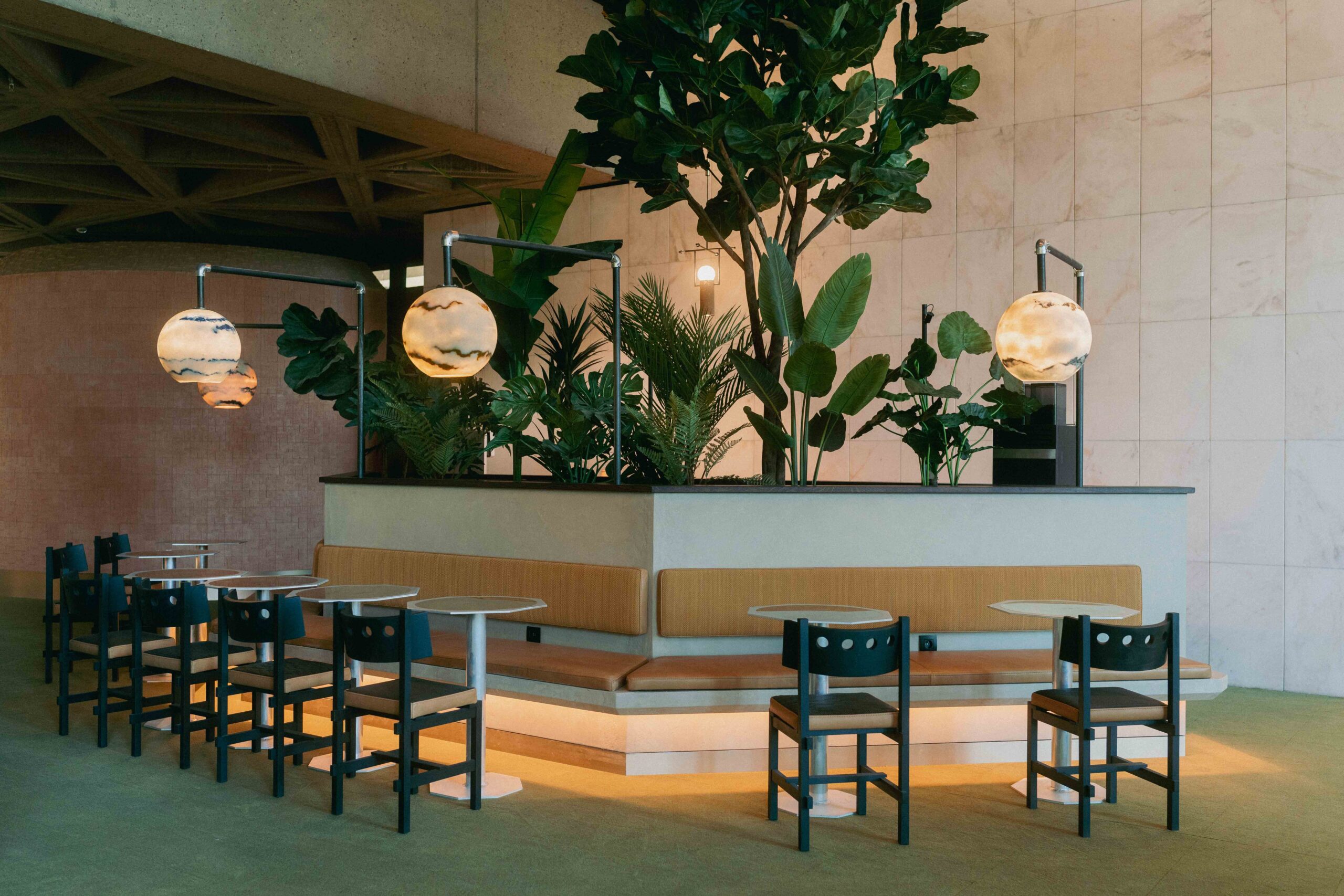 MIX by Brussels Artist Lionel Jadot hotel sitting area with plants