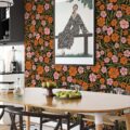 Otto Studio Wallpaper parrott poppy black floral design