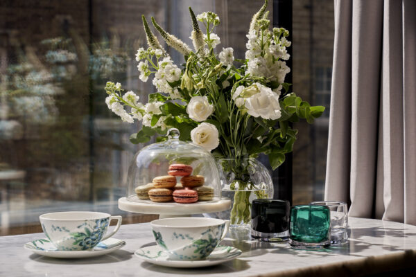 afternoon tea and macaroons