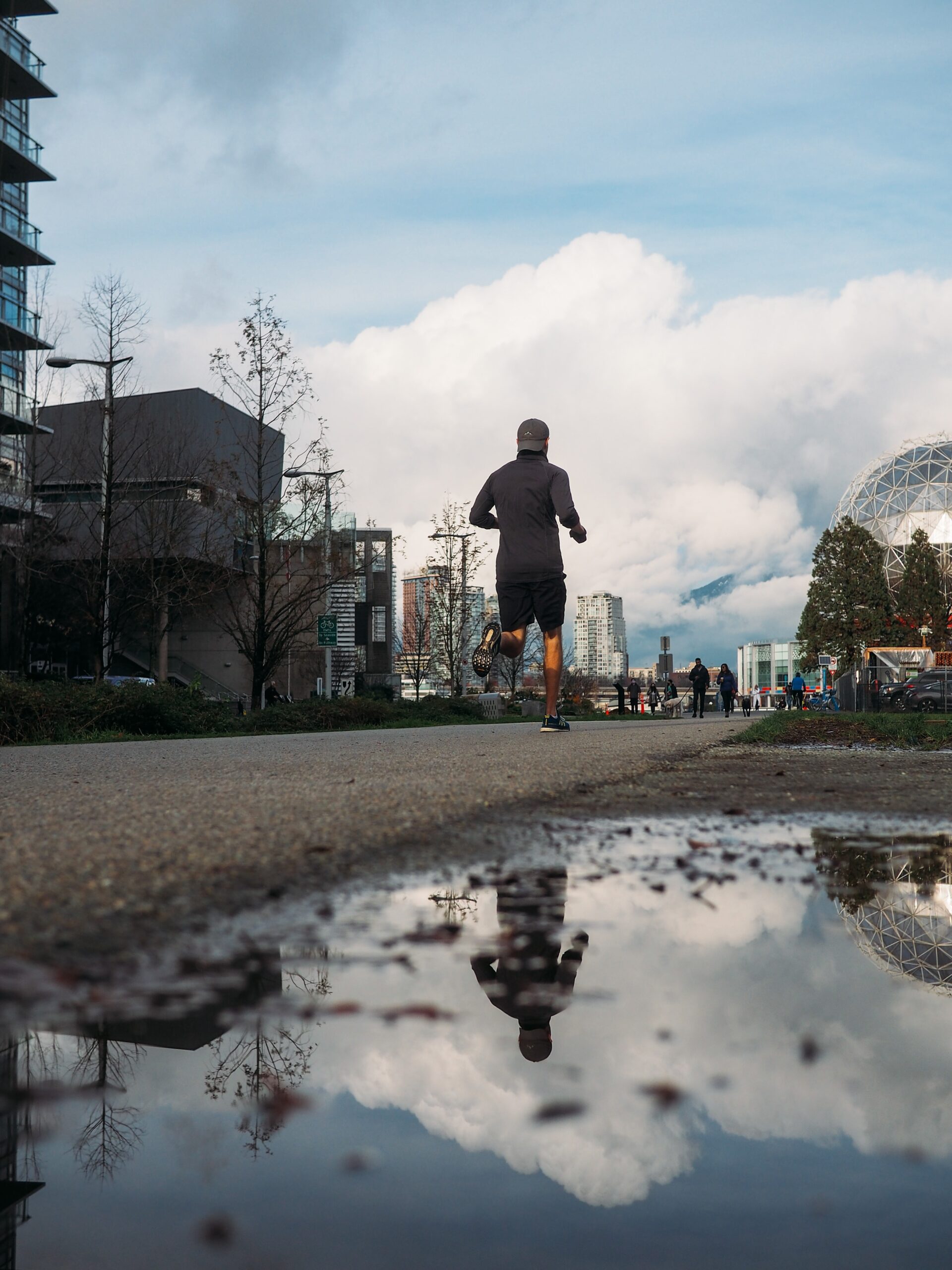 Man running on Vancouver false creek