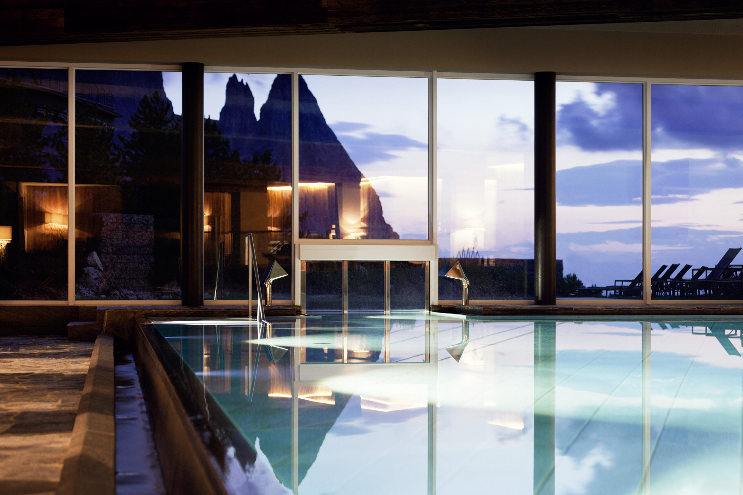 pool with view of Dolomites