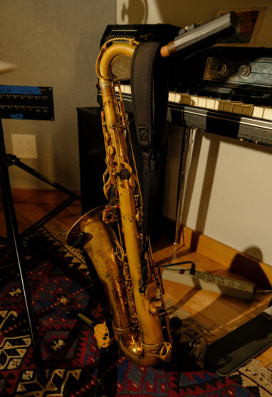 Saxophone on stand