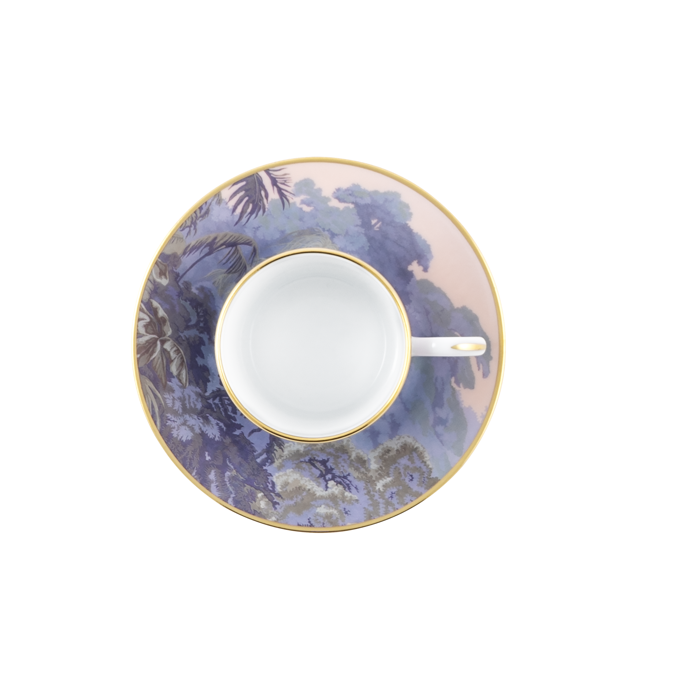 Haviland Le Bresil Coffee Cup & Saucer handpainted design