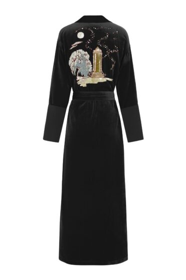Olivia Von Halle black robe embellishment